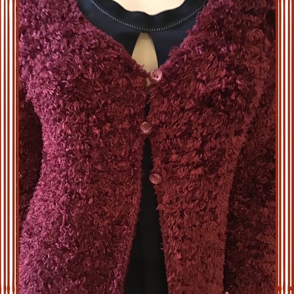 Naturell Element Sweaters - Burgundy Textured Women's Sweater